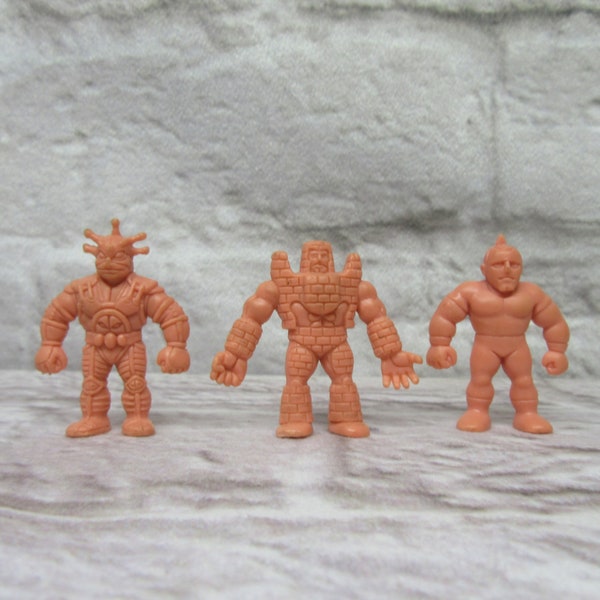 Vintage 1980's Mattel M.U.S.C.L.E. Muscle Men Toy Action Figures Lot of Three Figures