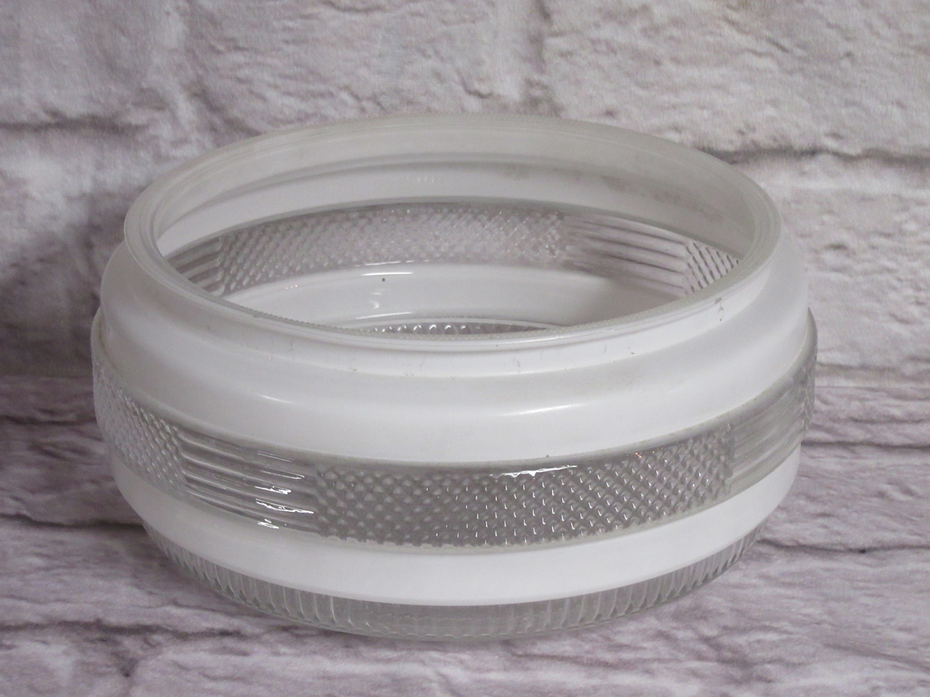 Vintage Glass Art Deco Frosted Circle Kitchen Light Cover Etsy