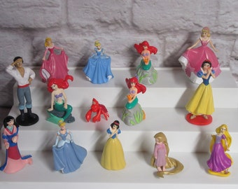 Disney Princess Figures Lot PVC Cake Toppers and Various Others Lot of Fourteen