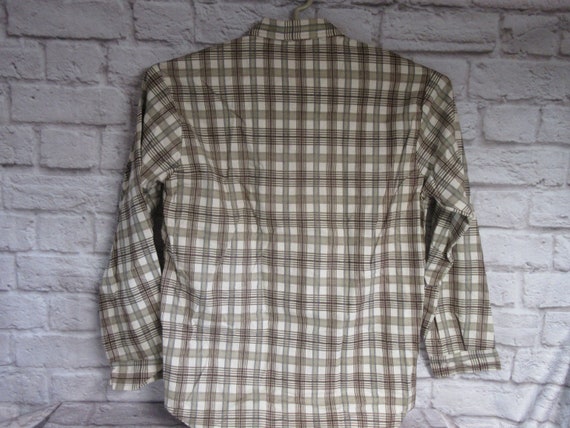 Vintage Northway Flannel Shirt  Large Beige and T… - image 3