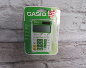 Casio SL-300VC-GN Hand Held Calculator With 8 Digit Display Color Green with Case