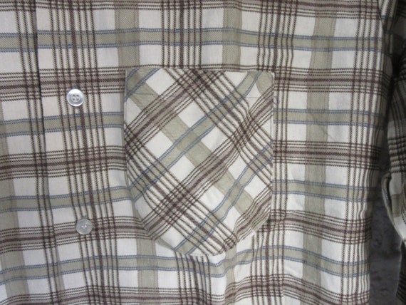 Vintage Northway Flannel Shirt  Large Beige and T… - image 4