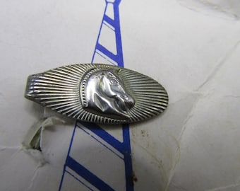 Vintage Rhodium Plated Horse Head Tie Clip – Equestrian Smart Look