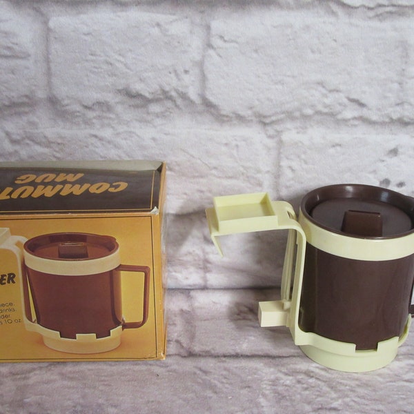 Vintage Commuter Mug Hot Cold 1980s Holder 10oz Retro Cup Holder New Open Box