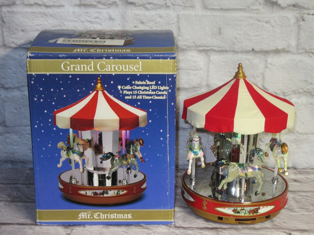 Mr. Christmas Grand Carousel Original Box Etsy