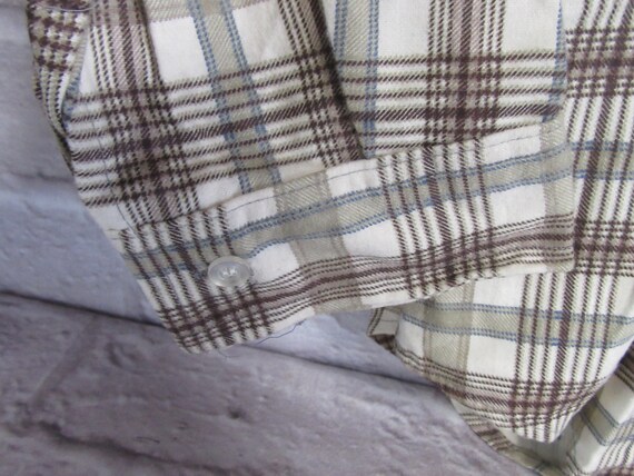 Vintage Northway Flannel Shirt  Large Beige and T… - image 5