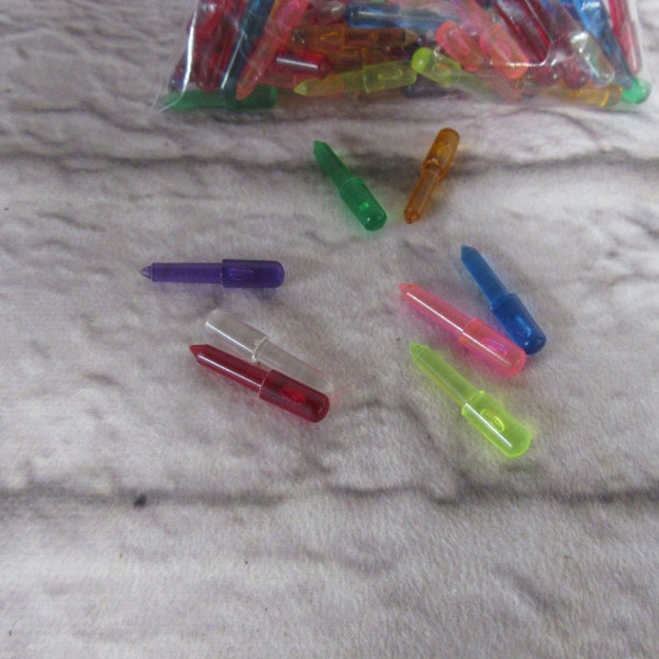 VINTAGE Lite Brite pegs 96 multi colors 1 1/8 inches Long