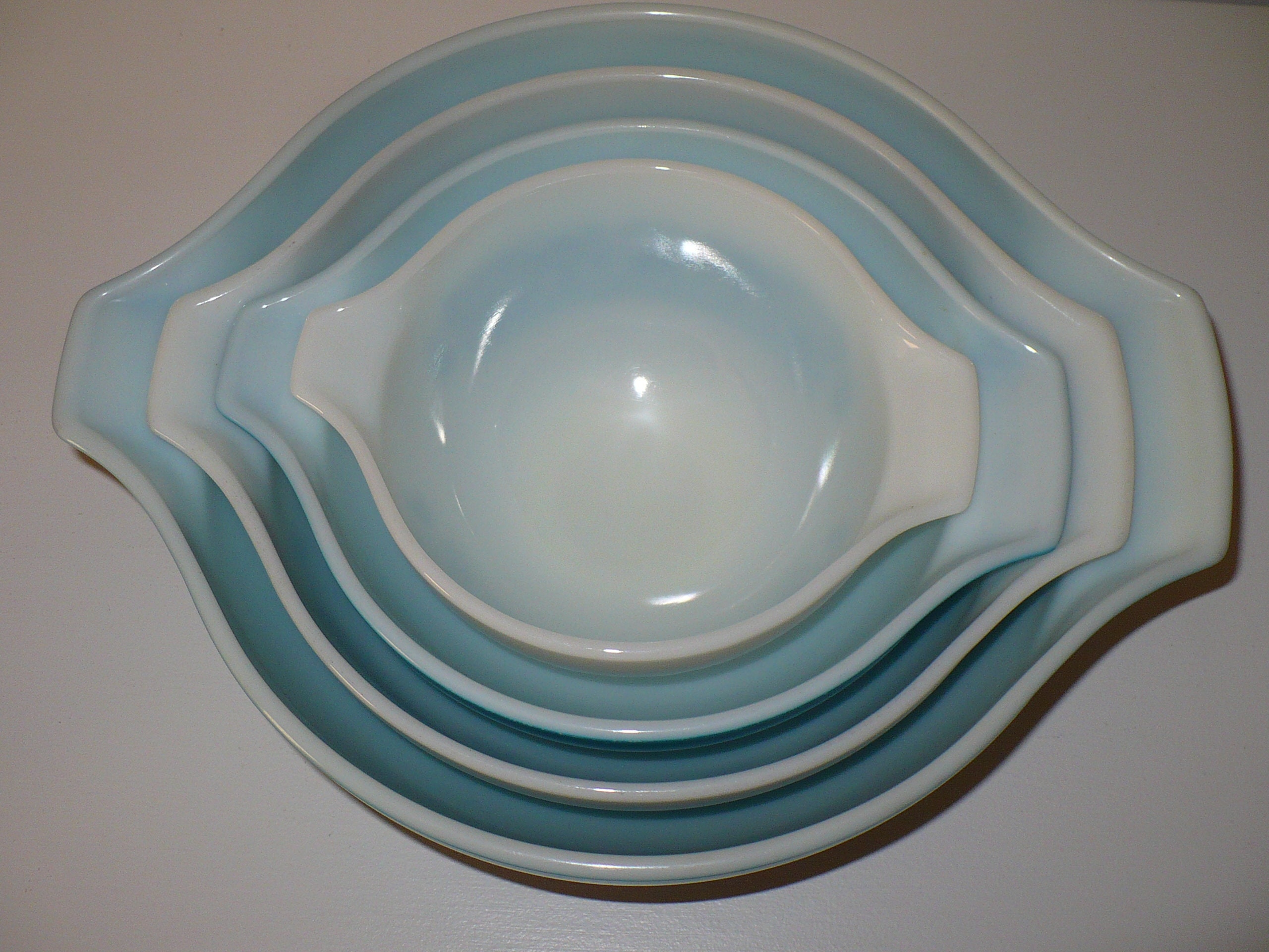 Pyrex BLUE HORIZON 4 Piece Cinderella Mixing Bowl Set Good Etsy