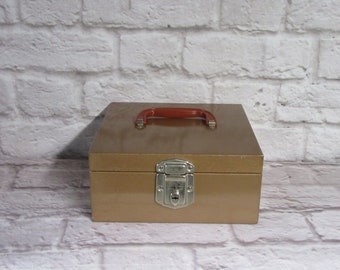 Vintage Hamilton Skotch Porta File Check File Box Brown Metal No Key