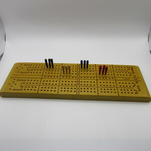Vintage 1930s WC Horn Wooden Cribbage Board Game Box Rules Norwalk Ohio