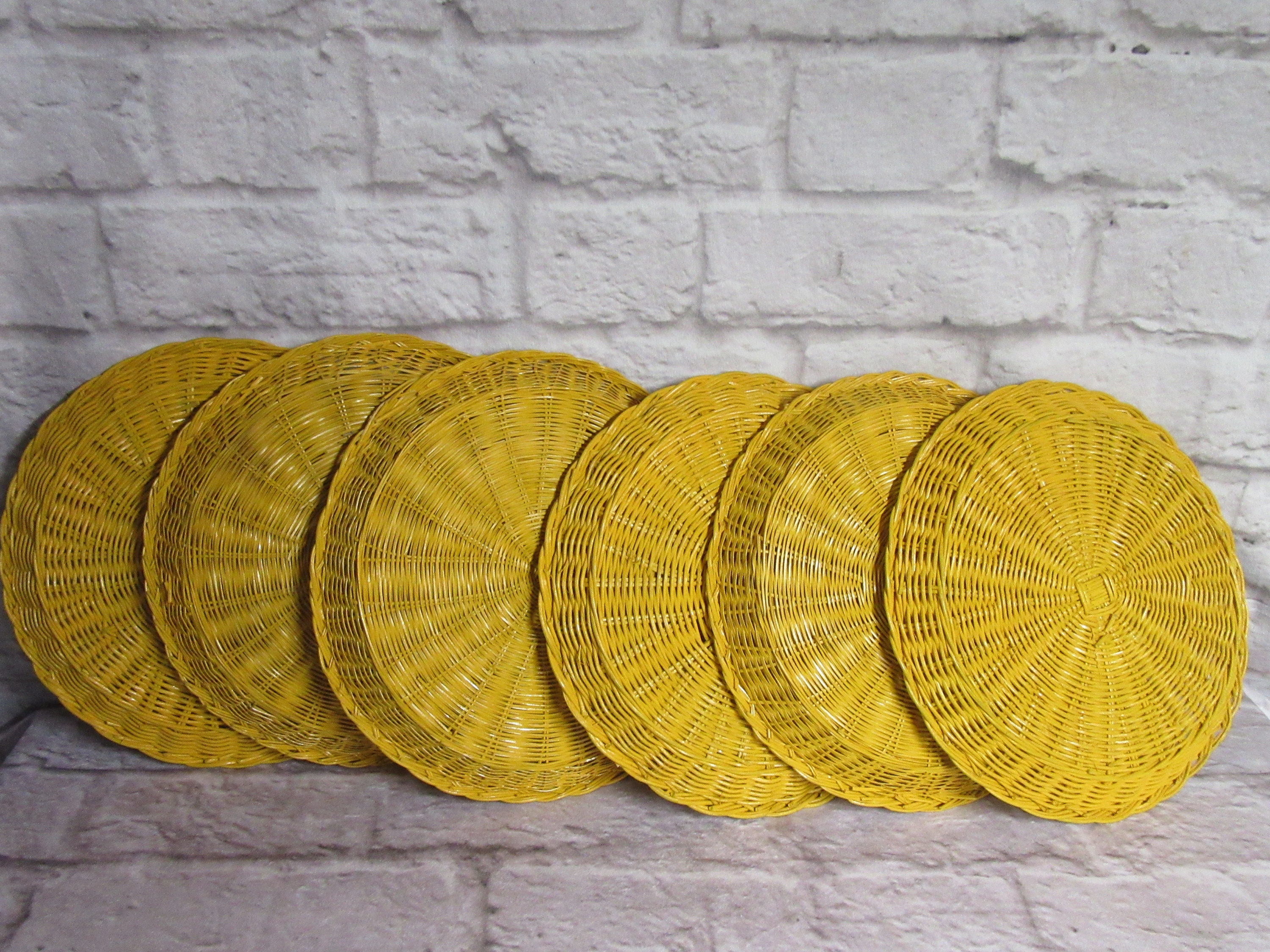 Vintage Paper Plate Holders Wicker Rattan Lot of 6 Picnic Etsy