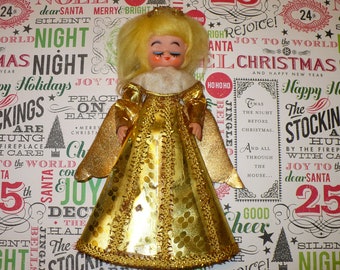 Vintage Japan MCM Christmas Tree Topper ANGEL 8" tall ~ 1950's Kitschy Angel Tree Topper