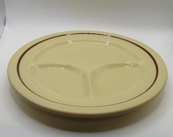 Pair Vintage Vitrified Heavy Thick Divided Restaurant Plates