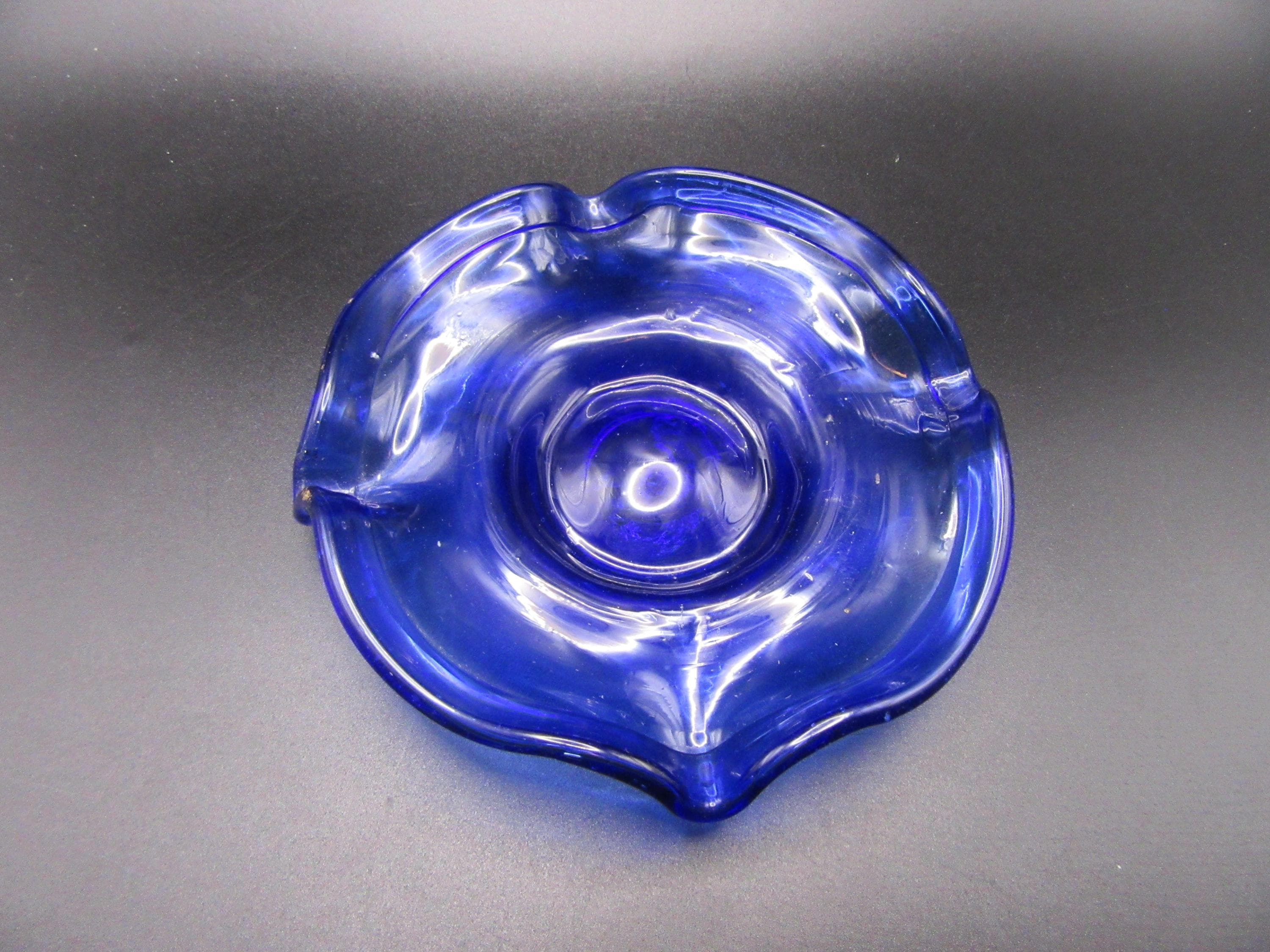 Hand Blown Cobalt Blue Bowl - Etsy
