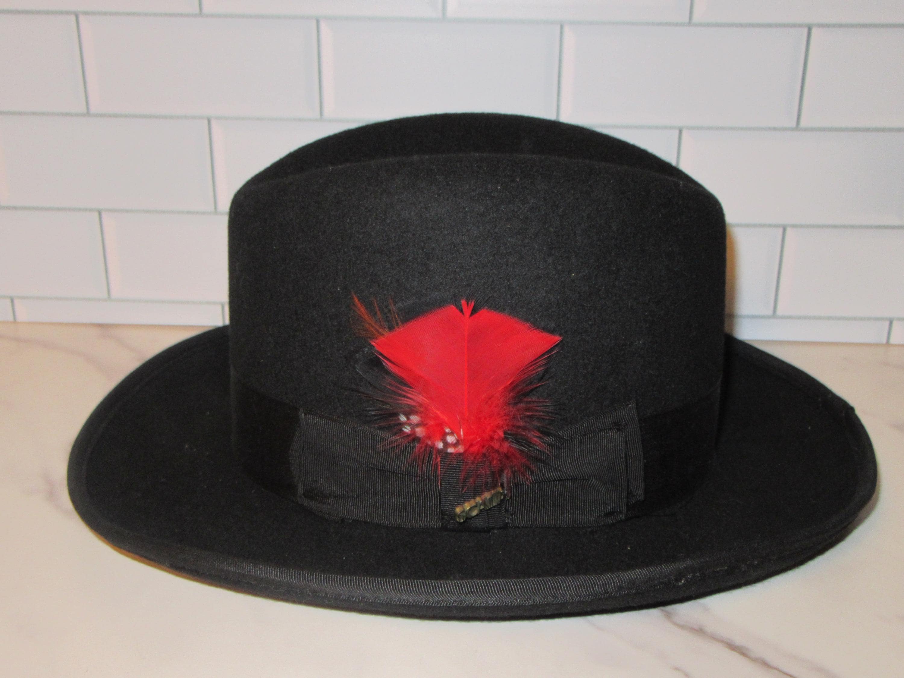 Scala Red Hat with Purple Ribbon and Feather, Vintage, Red Hat Scala Red Hat - Etsy main image 4