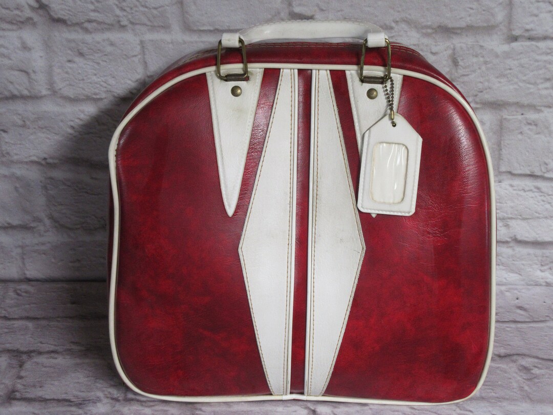 Retro Bowling Ball Bag Red and White Bag Unbranded Etsy