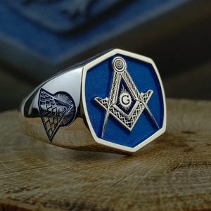 Custom Sterling Silver Freemason Ring: Personalized Masonic Jewelry