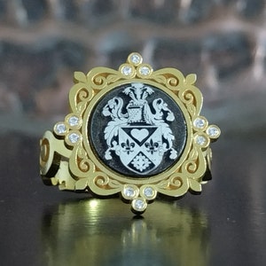 College Ring, Universitäts Ring, Gold Ring, Abschluss Geschenk, Frauenring, Claas Ring, Geschenk, Baguette Stein Ring