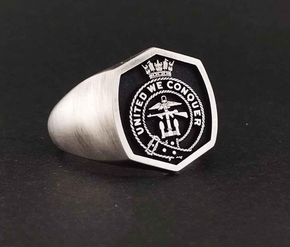 Veteran Signet Ring, Handmade US Army Ring, Military Chunky Ring, Unique Jewelry, 925 Sterling Silver Soldier Ring, Army Gift, Veteran Gift