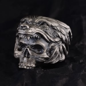 Silver Bear Ring - Mens Bear Head Ring 925k Sterling Bear Ring Unique Biker Ring For Man Gothic Signet Mens Jewelry Gift Boyfriend Husband