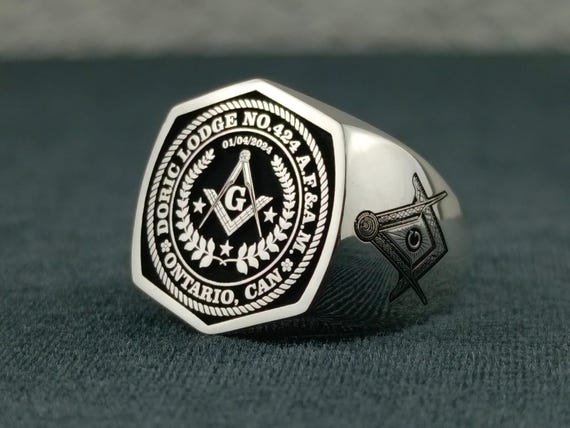 Sterling Silver Freemason Ring: Custom Masonic Jewelry