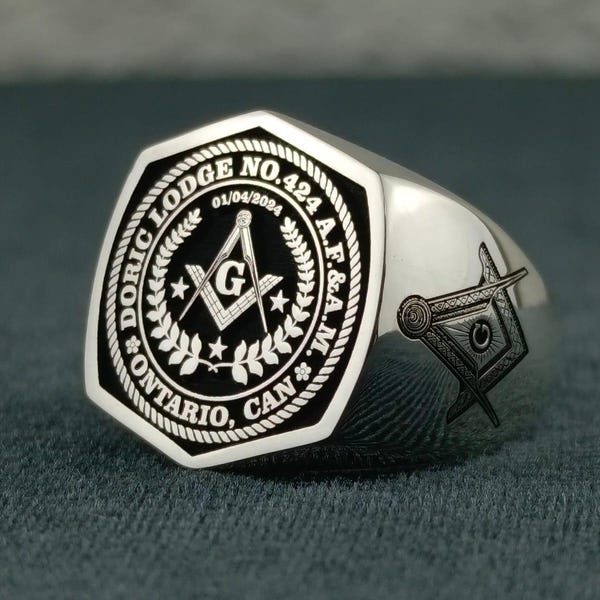 Sterling Silver Freemason Ring: Custom Masonic Jewelry