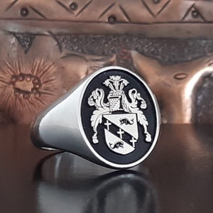 Signet Ring, Coat Of Arms Ring for Personalized Jewelry,  Gold Signet Ring,925 K