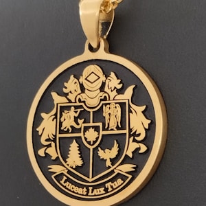 Colar personalizado, colar com brasão de família em ouro, colar com brasão de família personalizado, pingente de família em ouro, colar de família em ouro