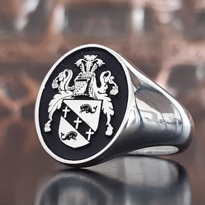 Family Crest Rings,Coat Of Arms, Silver Ring,Personalized Ring, 925K