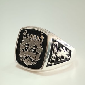 Coat of Arms Ring, Family Crest Rings, Custom Signet Ring, Crest Ring, Family Crest Signet Ring ,Valentine Gift