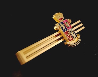 Personalized Groomsman Tie Clip: Engraved Coat of Arms, Sterling Silver