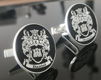 Family Crest Cufflinks,Silver Wedding Cufflinks,Polised Silver Man Cufflinks,Man Ram Cufflinks