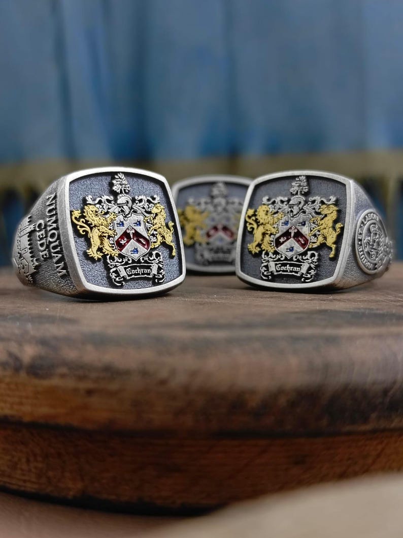Handmade Family Symbol Ring, Family Crest Ring, Family Name Ring ...