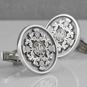 Personalized Sterling Silver Cufflink with Family Crest, Custom Own Logo groomsmen gifts, Special Gift for Him