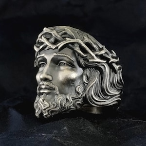 Sterling Silver Jesus Ring: Handcrafted Religious Jewelry