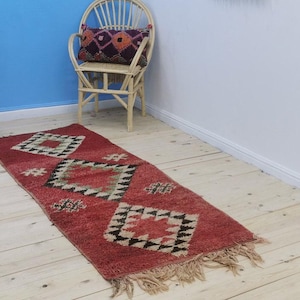 Classical Melting Rug, Irregular Carpet, Trending New Melting Decor, Acid Wave Mat, Red Small Rug - 2x6 - 189x76 cm - Free Shipping