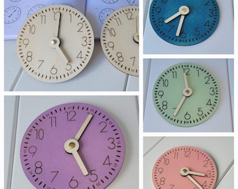 Handmade wooden learning clock - learn the time in a playful way