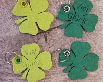 The lucky charm for 2025 keyring clover leaf with key ring – Good luck -