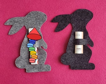 Personalized Easter bunny / rabbit / wish fulfiller / felt / 19 cm souvenir / gift / money gift / bar / other designs also possible
