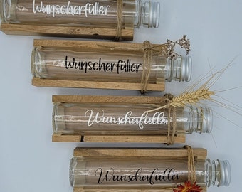 Wunscherfüller XXL personalisierbar im Glas mit Holzrahmen