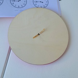 Handmade wooden learning clock learn the time in a playful way image 3