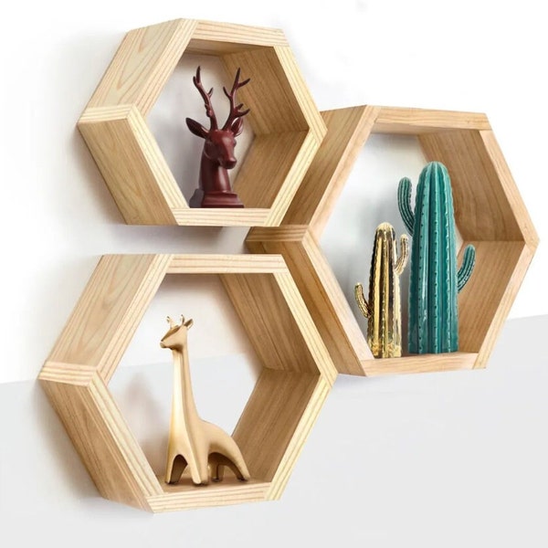 Hexagon Wall Shelf Etsy