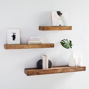 Efaz 3 Piece Solid Wood Floating Shelf
