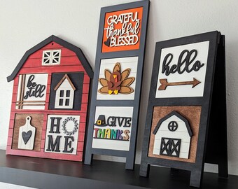 Interchangeable Tile Frames - Seasonal Tiles, Leaning Ladder, Decorative Ladder, Barn Frame.