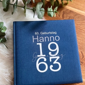 Geburtstags-Fotoalbum aus Leinen 60 Seiten