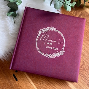Tauf-Fotoalbum aus Leinen  100 Seiten