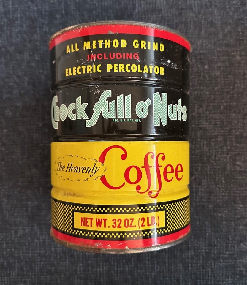 Empty Vintage Chock Full O' Nuts Coffee Can Tin No Lid Etsy