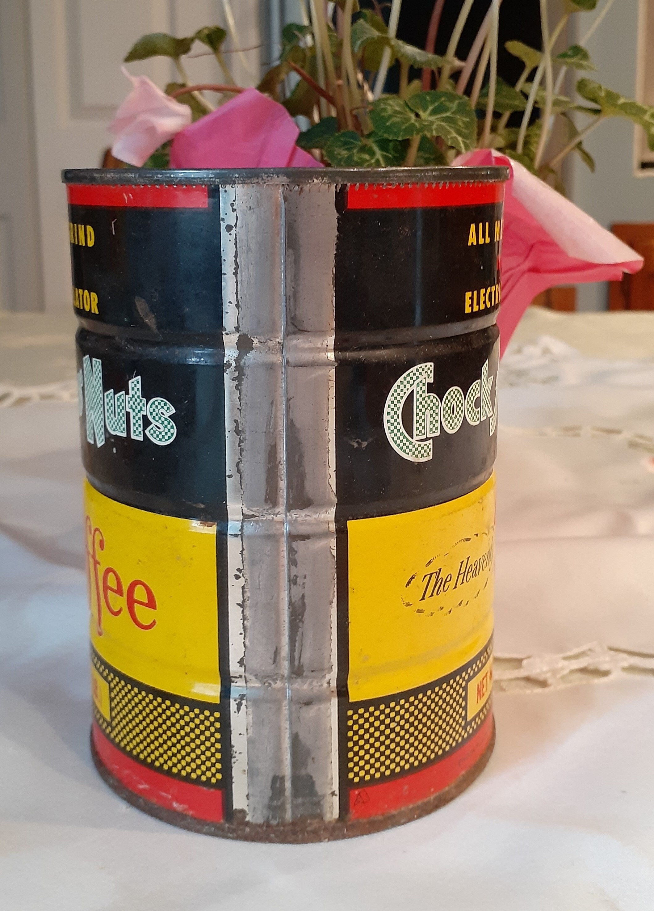 Vintage Chock Full O' Nuts Coffee Can Tin One Pound No Lid Etsy