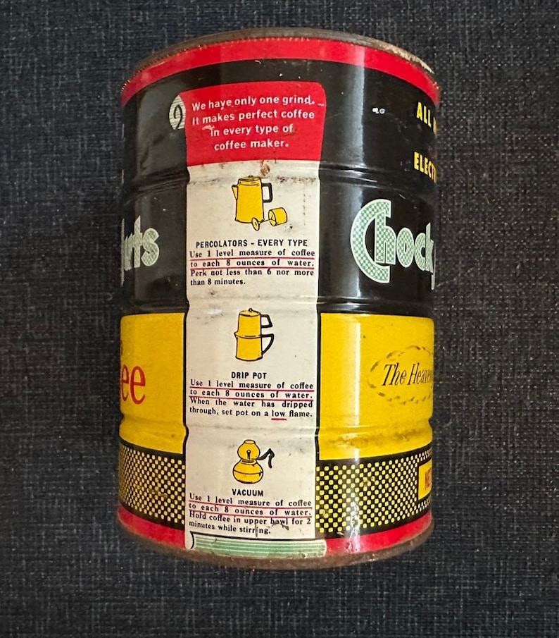 Empty Vintage Chock Full O' Nuts Coffee Can Tin No Lid Etsy