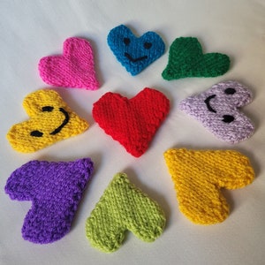 Medium sized knitted hearts - pocket hug